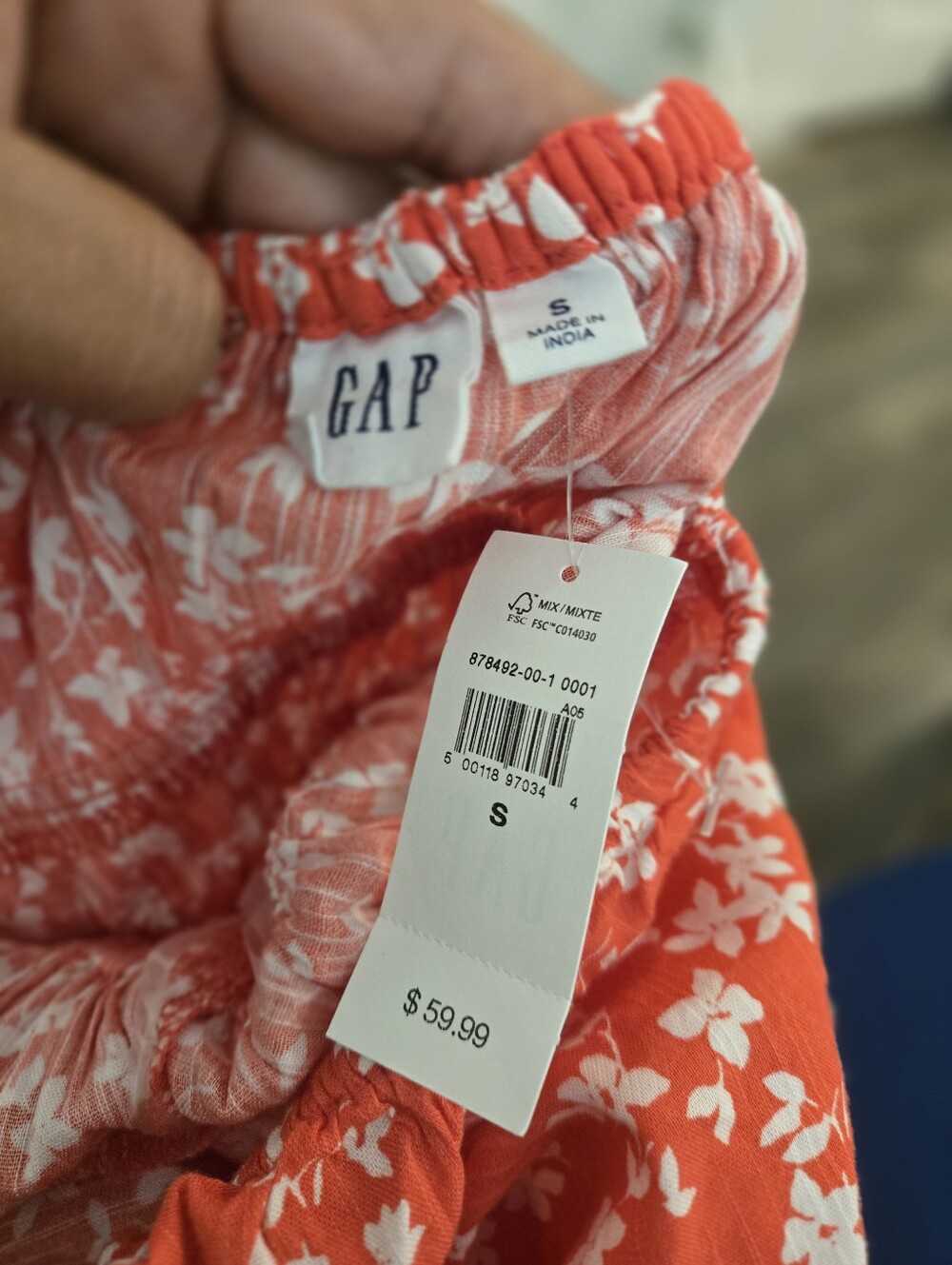 GAP Orange Mini Dress with White Floral Print - Picture 5 of 6